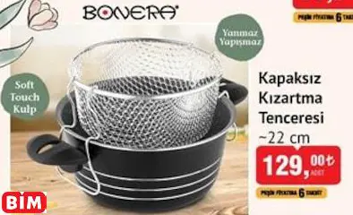 BONERA KAPAKSIZ KIZARTMA TENCERESİ ~22 CM BONERA KAPAKSIZ KIZARTMA TENCERESİ ~22 CM